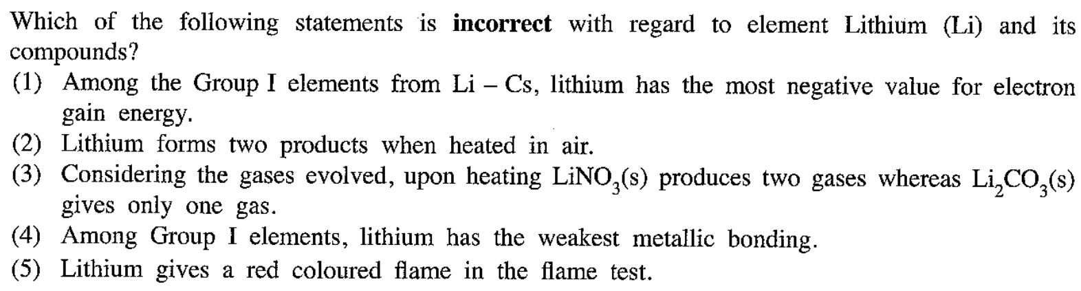 AL 2021 Chemistry Unit 6 Question 26